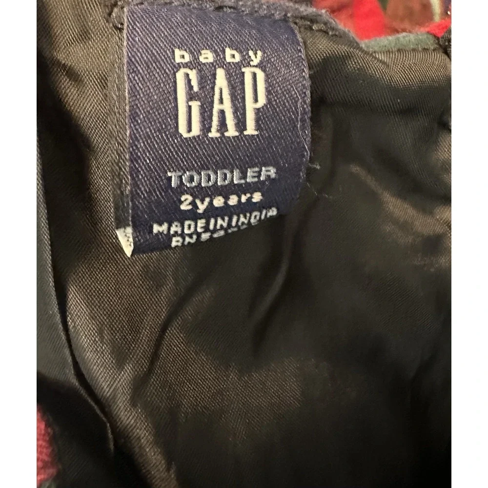Vintage Gap Toddler‎ Girl Plaid Patch Cotton Holiday Dress *Size 2